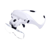 1 x RAW Customer Returns Bysameyee magnifying glasses with light, magnifying glass headband glasses hands free headband magnifying glass stand magnifier with 2 LED - RRP €19.99