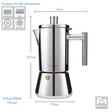 1 x RAW Customer Returns Easyworkz Diego Stainless Steel Italian Coffee Maker for Induction Cooker, 200 ml, 2-4 Cups, Silver - RRP €41.3