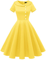 1 x RAW Customer Returns Wedtrend Women s Cocktail Dress Rockabilly Evening Dress Short Vintage Ladies 1950s Yellow XXL - RRP €33.29