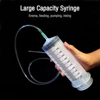 1 x RAW Customer Returns Gobesty Large Syringe with Hose, 550ml Industrial Syringe, Plastic Syringe, Plastic Syringe Reusable for Scientific, Industrial Laboratories, Animal Feeding, Trade Fairs - RRP €12.1