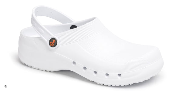 1 x RAW Customer Returns DIAN Clog- Ultralight, Antibacterial, Non-Slip Safety Trainer, Ideal for Hospital, Healthcare, Kitchen and Cleaning Staff, Eva White, White Eva, 40 EU - RRP €28.91