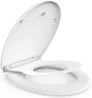 1 x RAW Customer Returns Family Toilet Seat, MUJIUSHI Toilet Seat with Magnetic Child Seat, Fall Brake and Adjustable Hinge, O-Shaped Toilet Seat, Family Toilet Seat for Children and Adults - RRP €33.34