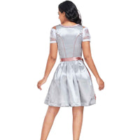 1 x RAW Customer Returns Jecarden Dirndl ladies midi traditional dress ladies dirndl dress with lace traditional costume including dirndl blouse dirndl apron 3 pieces for Oktoberfest carnival special occasions 38 - RRP €80.65