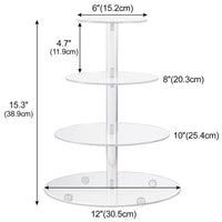 1 x RAW Customer Returns CECOLIC Cupcake Stand Clear Acrylic Cupcake Holder, Transparent Acrylic Cup Cake Display Stand, Dessert Pastry Tower for Wedding, Birthday, Party Decoration Round - 4 Tier  - RRP €29.64