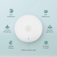 1 x RAW Customer Returns HBN WLAN water detector set of 2 smart water alarm WiFi water sensor water monitor battery operated with 75dB volume for washing machine, bathroom, kitchen, basement etc. - RRP €31.75