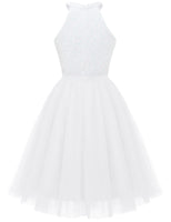 1 x RAW Customer Returns Dressystar Women s Sleeveless Sequin Tulle Short Dress, B-White, M - RRP €59.99