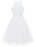 1 x RAW Customer Returns Dressystar Women s Sleeveless Sequin Tulle Short Dress, B-White, M - RRP €59.99