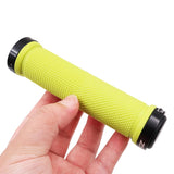 1 x RAW Customer Returns ANCLLO 2 Pairs Straight Bicycle Grips, Double Lock On Locking Mountain Bike Handlebar Anti-Slip Rubber Grips for Cycling Mountain Bike Road Bike MTB BMX Folding Bike - Yellow - RRP €20.4