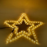 1 x RAW Customer Returns Large luminous Christmas star 50x50 cm to hang with light tube 8 sets of 90 LED lights for Christmas decorations, home, garden and outdoor Christmas decorations Warm White Light  - RRP €35.99