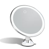 1 x RAW Customer Returns Fancii 10x Rechargeable Magnifying Mirror with 3 LED Light Settings and Powerful Suction Cup - 20cm Dimmable Illuminated Bathroom Makeup Mirror, Luna 2 - RRP €31.99