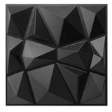 2 x RAW Customer Returns Art3d 33 pieces 3D wall panels diamond 30 x 30 cm matt black, highly rigid PVC, durable, non-deformable, waterproof, heat-resistant, odorless - RRP €150.04