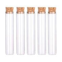 1 x RAW Customer Returns BENECREAT 25PCS 25ml Test Tube with Cork Stopper Clear Flat Mini Glass Bottles Jars for Laboratory, Party Supplies, Candy, Gum, Spices, Beads - RRP €22.74