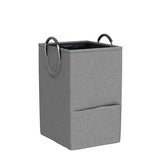 1 x RAW Customer Returns Monlamar laundry basket with removable divider two laundry nets - 35x30x50cm - foldable, narrow space-saving - with 53L suitable for 3 loads of laundry - ideal for pre-sorting gray  - RRP €25.45