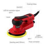 1 x RAW Customer Returns Professional Electric Palm Random Orbital Sander 150mm 5mm Orbit with Backing Pad, Orbital Sander for Bodywork with 20 Abrasive Discs and Accessories, 350W Electric Brushless Motor - RRP €195.73