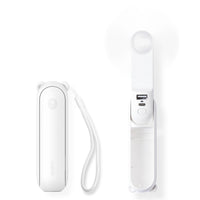 1 x RAW Customer Returns JISULIFE Mini Handheld Fan, 3-in-1 Handheld Fan, Rechargeable USB 12-19 Hours Working with Power Bank, Flashlight, Portable Fan for Travel Summer, Gifts for Women-White - RRP €20.99