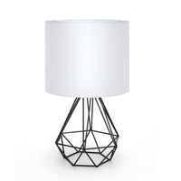 1 x RAW Customer Returns Aigostar - Table Lamp, Small Bedside Lamp, Modern Hollow Block Design Table Lamp, Desk Lamp with White Fabric Shade and Metal Base, Socket E14, Ecological Modern and Vintage Cute - RRP €26.38