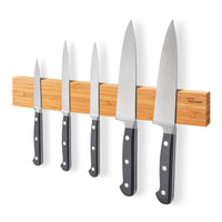 2 x RAW Customer Returns Joeji s Kitchen magnetic knife strip made of bamboo wood 40cm - magnetic knife holder ideal for kitchen knives accessories - magnetic knife strip for the wall - RRP €37.98