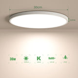 1 x RAW Customer Returns OTREN LED ceiling light flat 36W, 3000K warm white round bathroom lamp, 3240LM ceiling light panel for bathroom bedroom hallway kitchen living room balcony, 30CM, IP44 - RRP €27.61