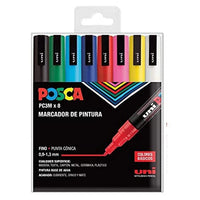 1 x RAW Customer Returns UNI Posca Set PC 3M Basic - 8 felt-tip pens, A-1 - RRP €20.77