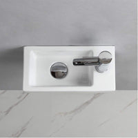 1 x RAW Customer Returns Rectangular ceramic wall washbasin Right  - RRP €61.8