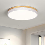 1 x RAW Customer Returns Vikaey Modern LED Wooden Ceiling Lamp, 24W Round Ceiling Lights 4000K Bedroom Ceiling Light Lamp for Living Room, Kitchen, Hallway 30cm  - RRP €40.33