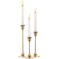 1 x RAW Customer Returns NUPTIO 3 Pack Brass Gold Metal Taper Candle Holders, Vintage Candle Stand Centerpiece for Table Mantel Wedding Housewarming Gift, Candle Holder Stick Candle for Table Decoration Christmas Coffee Table - RRP €21.28