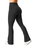 1 x RAW Customer Returns ZAAYO Flared Leggings Women High Waist Yoga Pants Booucut Flared Pants Stretch Leisure Pants for Sports Yoga Dance Fitness Casual Work Black Small - RRP €30.24