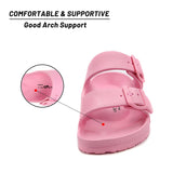 1 x RAW Customer Returns VICT POPU Women s Slippers with Footbed Flat Sandals Non-slip Summer Casual EVA Slippers for Adults Pink Pink 40 EU - RRP €58.8