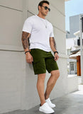 1 x RAW Customer Returns Elegancity Shorts Green Men s Cargo Shorts Summer Casual Pants Short Elastic Waist Chino Shorts With 6 Pockets XL - RRP €27.22