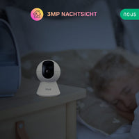 1 x RAW Customer Returns NOUS W5 3MP WLAN surveillance camera indoor, PTZ camera, WiFi camera, dog camera and baby camera, surveillance cameras, pet camera with app, security camera indoor, pet camera, only 2.4 GHz WiFi - RRP €37.2