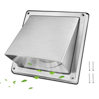 1 x RAW Customer Returns Weather protection grille 100mm made of stainless steel 304 ventilation grille with hood ventilation grille with stainless steel screws exhaust air hood louvre grille flat hood facade protection - RRP €22.21