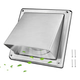 1 x RAW Customer Returns Weather protection grille 100mm made of stainless steel 304 ventilation grille with hood ventilation grille with stainless steel screws exhaust air hood louvre grille flat hood facade protection - RRP €22.21