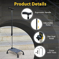 1 x RAW Customer Returns Stair climbing stick, half steps for stair lifters, seniors, elderly, stair cane, walking aids for stability, 4 prongs, adjustable canes, stair helper, assistive devices, mobility aid, - RRP €99.0