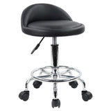 1 x RAW Customer Returns KKTONER Adjustable Height Short Back Swivel Bar Stool with Footrest Black - RRP €54.92