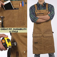 1 x Brand New ecoZen Lifestyle Woodworking Apron for Men - Carpenter Apron for Workshop, Perfect Woodworking Gift, Durable Waxed Canvas, Workshop Tool Aprons, - RRP €74.98