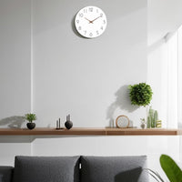 1 x RAW Customer Returns LOHAS Home Wooden Wall Clock, 25cm, Silent, Non-Ticking, Quartz, Battery Operated, Morden Simplicity WHITE  - RRP €15.85