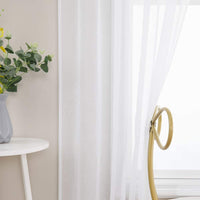 1 x RAW Customer Returns MIULEE Voile Sheer Curtains with Loops Window Curtain for Living Room and Bedroom 2 Panels 140 x 145 CM White - RRP €20.49