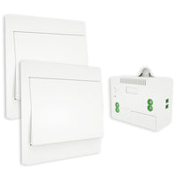 1 x RAW Customer Returns MOES RF433 wireless switch battery-free, wireless light switch no battery, wall light switch self-powered no wiring required wall plate transmitter 2 way set , white - RRP €27.55