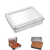 1 x Brand New YGMXZL stainless steel baking tins, square cake tin with lid, baking tray storage tray deep baking trays for placing pastries, cake tins C  - RRP €20.4