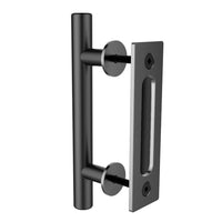 1 x RAW Customer Returns TSMST Sliding Barn Door Handle Hardware Black Powder Coated Door Handle Sliding Door Rustic Garage Door Hardware - RRP €19.15