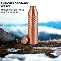 1 x RAW Customer Returns NORMAN JR Copper Water Bottle 1L - Gift Box of 3, Hammered, an Ayurvedic vessel made of pure copper - helps you drink more water, with many health benefits - RRP €70.13