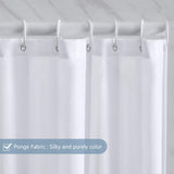 1 x RAW Customer Returns Furlinic shower curtain, extra length, bathroom curtain, anti-mold textile for bathtub and shower, curtain made of fabric, antibacterial, washable with 12 shower rings, white, extra large, 200 x 200 cm. - RRP €20.16