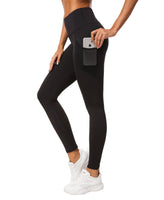 1 x RAW Customer Returns QUEENIEKE Women s Yoga Leggings Power Flex Mesh Mid Waist 3 Phone Pocket Gym Running Pants Color Black Size XXL 16  - RRP €28.22