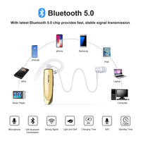 1 x RAW Customer Returns SchwarNew Bee Bluetooth Headset Wireless Handsfree Phone Bluetooth headset with microphone for iPhone Samsung Huawei with 60 days standby Gold - RRP €22.99