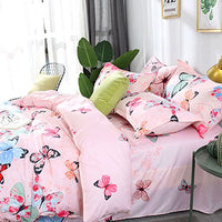 1 x RAW Customer Returns Freyamy children s bed linen 100 x 135 cm 2-piece pink colorful butterfly reversible bed linen brushed microfiber soft children s bed linen girls duvet cover with zipper and pillowcase 40 x 60 cm - RRP €22.72