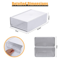 1 x RAW Customer Returns OSTWOLKE 2 Pack Desk Drawer Box A4 Large, Office Organizer Plastic with Drawers Stackable, Storage Box with Drawer for Stationery and Other Office Accessories, Transparent White - RRP €37.99