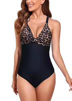 1 x Brand New AOQUSSQOA Women s One-Piece Swimsuit Slimming Slim Large Size Bikini 5Leopard, S  - RRP €29.99