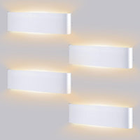 1 x RAW Customer Returns Weewooday Pack of 4 10W LED Wall Lamps Indoor Modern Wall Light White Up Down Light Warm White Staircase Wall Lighting 3000 K Aluminum Wall Light Decoration for Hallway Bathroom Living Room Bedroom - RRP €67.55