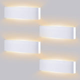 1 x RAW Customer Returns Weewooday Pack of 4 10W LED Wall Lamps Indoor Modern Wall Light White Up Down Light Warm White Staircase Wall Lighting 3000 K Aluminum Wall Light Decoration for Hallway Bathroom Living Room Bedroom - RRP €67.55