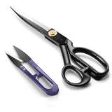 1 x RAW Customer Returns JINJIAN Fabric Scissors 22.5 cm, Tailor s Scissors made of carbon steel, Sewing Scissors with Thread Cutter for Cutting Clothes, Fabric, Leather, Sewing and Crafting Right-Handed  - RRP €13.99